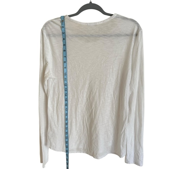 Standard James Perse size 4 Women’s White Long Sleeve Cotton T Shirt Top Knit - Picture 3 of 5